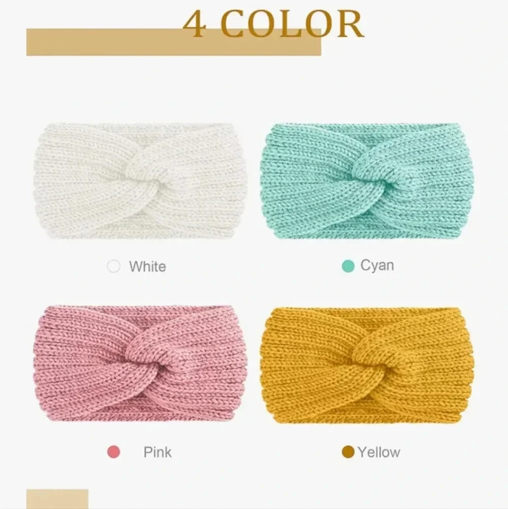 4 Pieces Chunky Knit Headbands Braided Winter Headbands Ear Warmers Crochet Hea